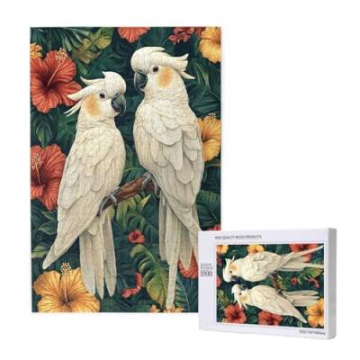 Puzzle Papagei,Puzzle 1000 Teile Tier Holzpuzzle Erwachsene mit Geschenkbox und Poster,Schwieriges,Unterhaltsames,Herausforderndes,Geeignet für Anfänger ab 14 Jahren,Geschenke für Männer/Frauen M-1739 von Yeogcohe